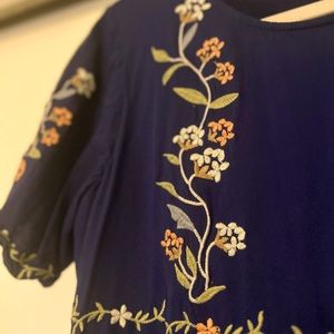 Embroidered knee length dress